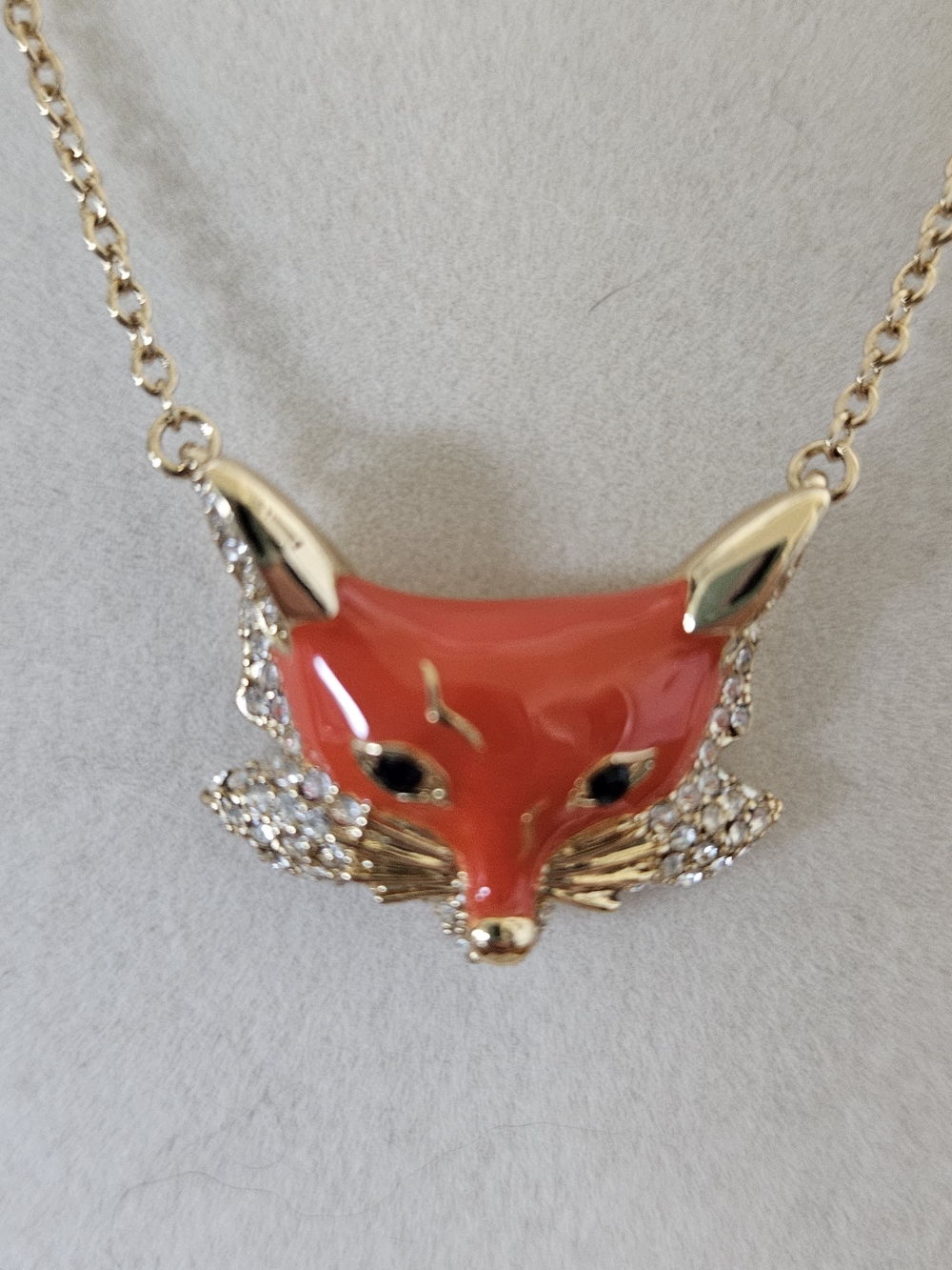 kate spade Gold-Tone Necklace & Studs with Red Enamel Fox Motif - Picture 2 of 4